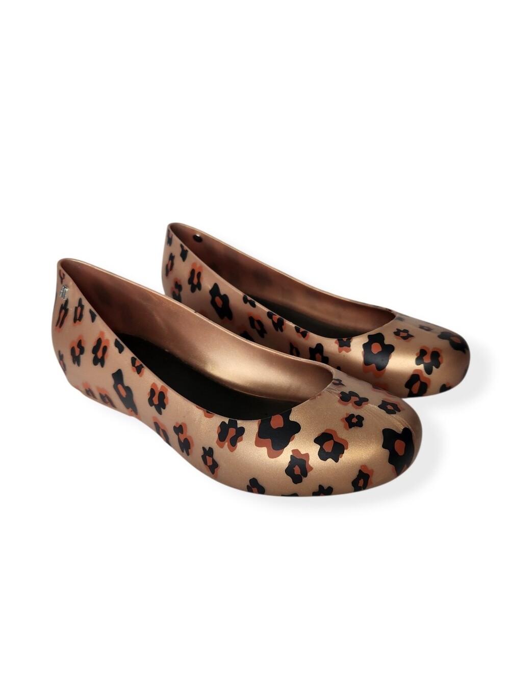 Melissa Dora Leopard Animal Print Slip On Rubber Ballet Shoes Size 6